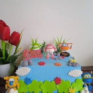 Kue Ulang Tahun Custom Cake Kotak Tema Super Wings