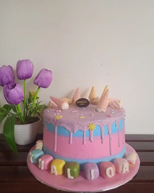 Kue Ulang Tahun Custom Cake Tema Pinky Corn