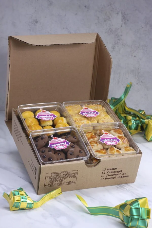 Parsel / Hampers Kue Kering Lebaran 4 Toples Mimicici